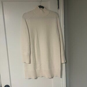 cream mock neck sweater dress